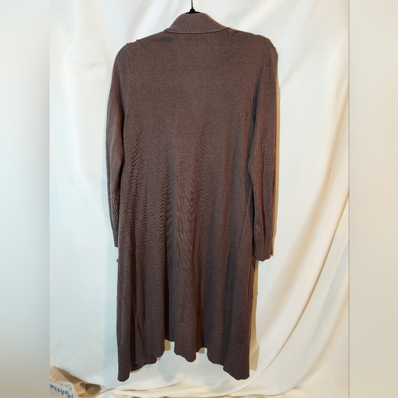 Cupio Chocolate Brown Long Line Open Cardigan #minimalist #cashmere - Picture 2 of 6